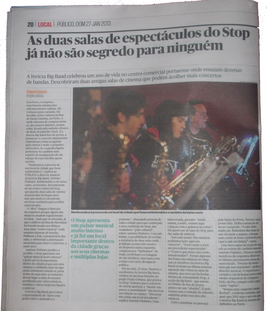 Reportagem Invicta Big Band - Publico